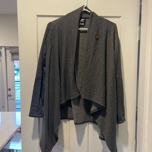 Bobeau Charcoal Open Front Cardigan